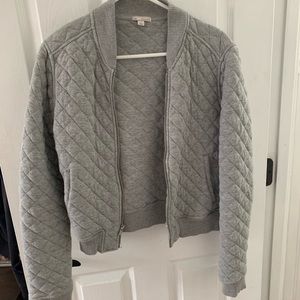 Gap grey quilted bomber sweatshirt Sz S